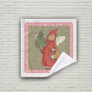 Angel victorien Red Cape Christmas Tree Snow