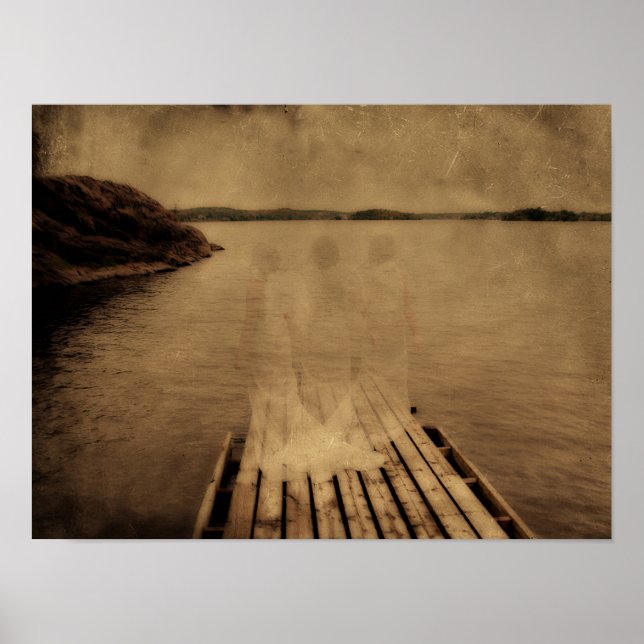 Angel Vintag antike braun Sepia Textur Poster (Vorne)