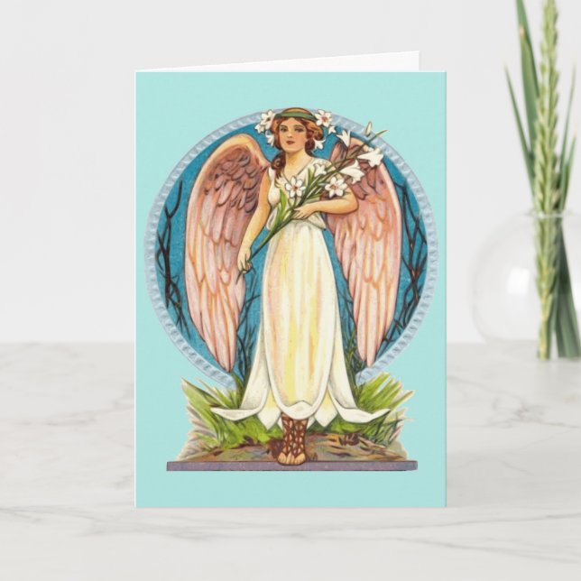 ANGEL VINTAG BLANK GREETKARTE DANKESKARTE (Vorderseite)