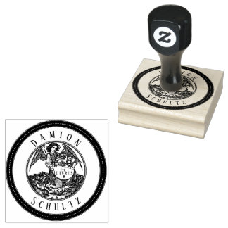 Angel Vintag Scroll Ex Libris Name Rubber Briefmar Gummistempel