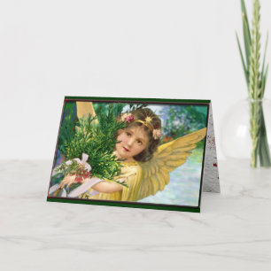 Angel vintage Dans La Carte De Vacances De Noël De