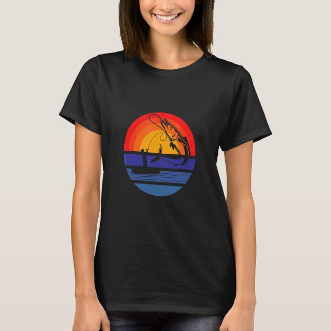Angel Vintage Fischerei Fischler Retro Fishi T-Shirt (Vorderseite)
