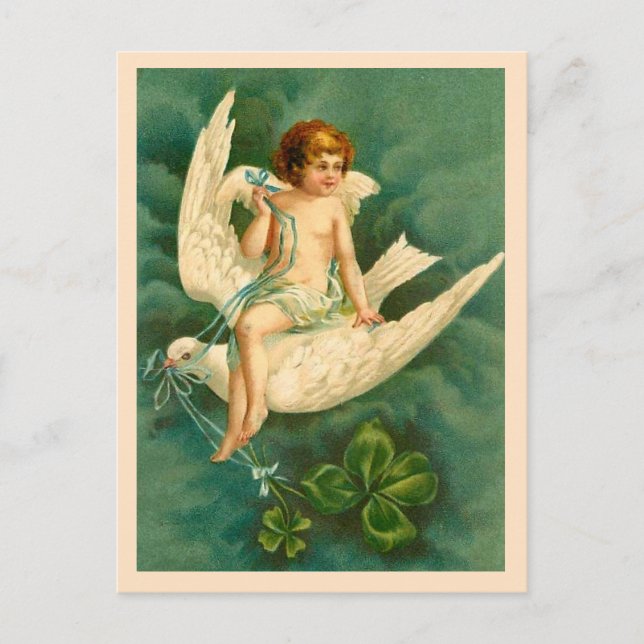 Angel Volant sur une colombe - Carte postale de la (Devant)