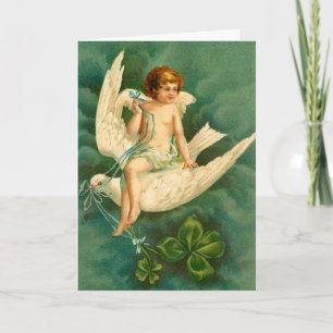 Angel Volant sur une colombe - Carte Saint Patrick