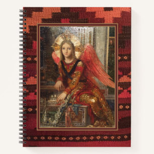 Angel w/Harp, Südwesten trifft Kunst des 18. Jahr Notizbuch