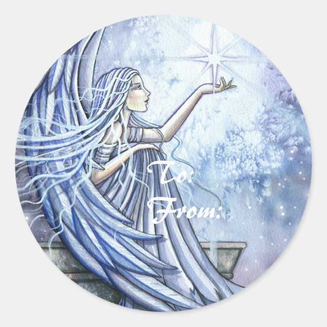 Angel Weihnachtsgeschenke Tags Stickers (Vorderseite)