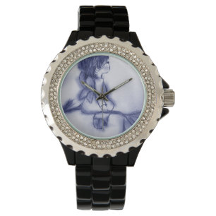 Angel will auf einem Stern - Blue Tint Armbanduhr