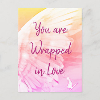 Angel Wing Schmetterling in Liebe Rosa Hinweis Postkarte