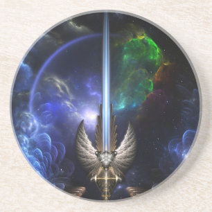 Angel Wing Schwert Arkledious Space Sandstone Coa Getränkeuntersetzer