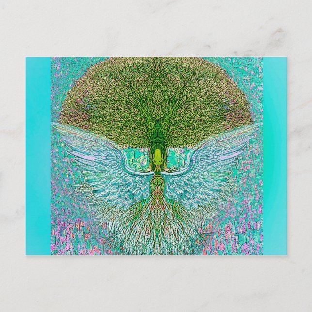 Angel Wing Tree of Life Postkarte (Vorderseite)