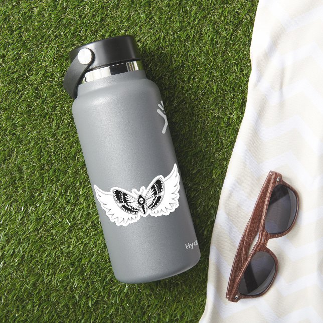 Angel Winged Death's Head Hawkmoth Graphic Aufkleber (HydroFlask Insitu)