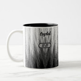 Angel Wings 11:11 mit Ihrem Namen Zweifarbige Tasse