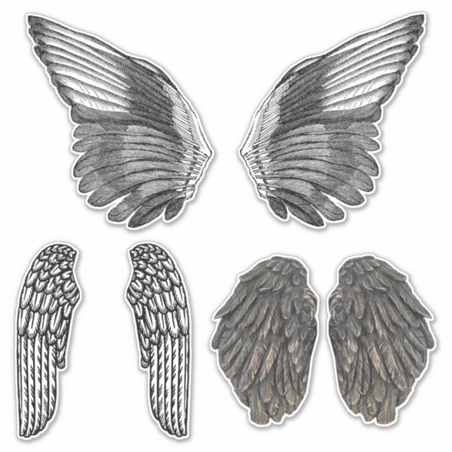 Angel Wings Art clipse Fantasy Aufkleber (Vorderseite)