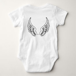 Angel Wings Baby Bodysuit Black Baby Strampler