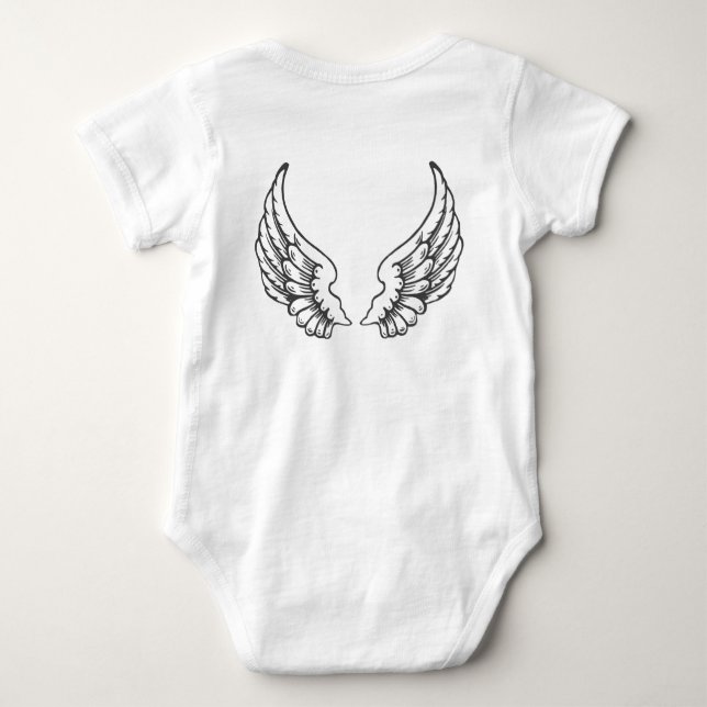 Angel Wings Baby Bodysuit Black Baby Strampler (Rückseite)