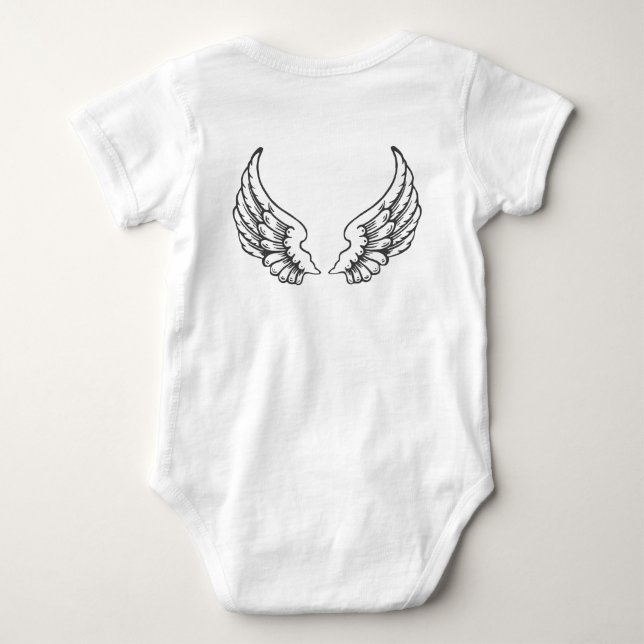 Angel Wings Baby Bodysuit Black Strampler (Rückseite)