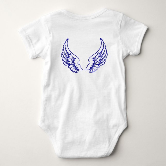 Angel Wings Baby Bodysuit Blue Strampler (Rückseite)