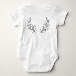 Angel Wings Baby Bodysuit Gray Strampler