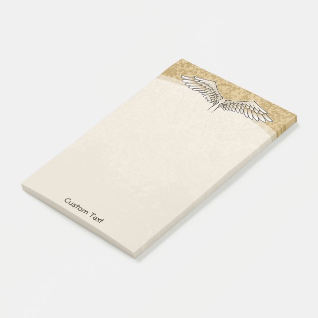 Angel Wings Beige Post-it Klebezettel (angewinkelt)