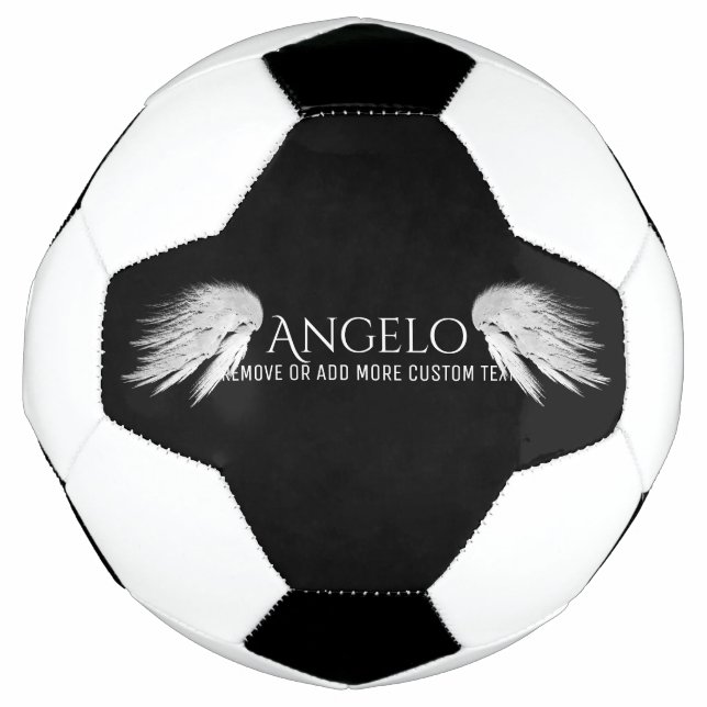ANGEL WINGS Black Individuelle Name Fußball (Vorderseite)