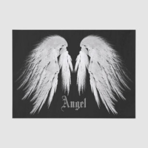 ANGEL WINGS Black Individuelle Name Seidenpapier