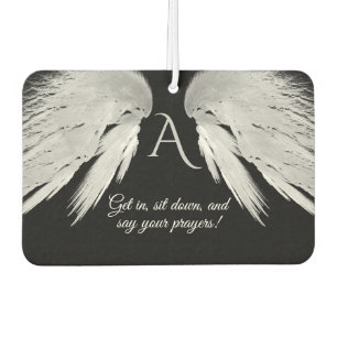 ANGEL WINGS Black Monogram Funny Autolufterfrischer