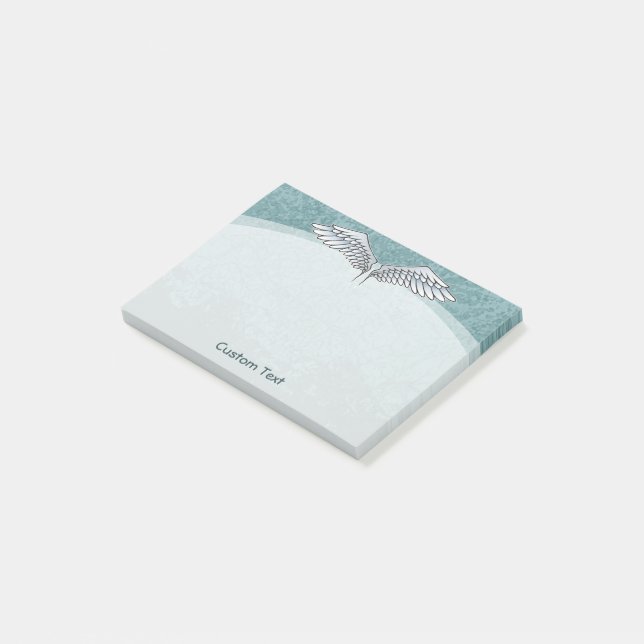 Angel Wings Blue Post-it Klebezettel (angewinkelt)