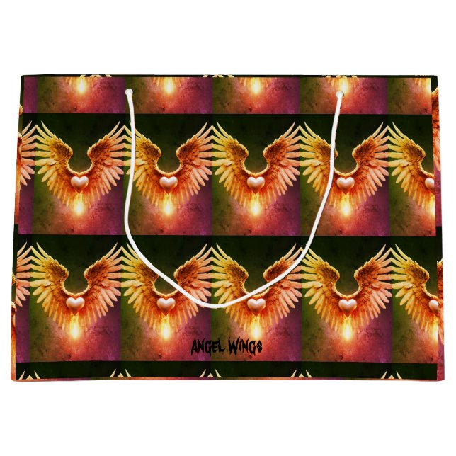 Angel Wings Bright farbenfrohe Geschenktasche Große Geschenktüte (Vorderseite)
