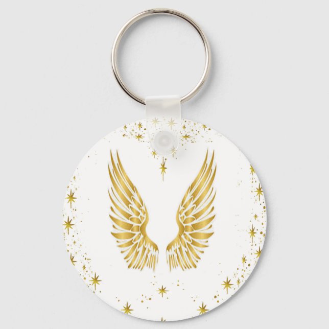 Angel Wings Button Key Schlüsselanhänger (Vorderseite)