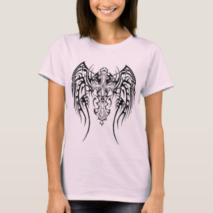 Angel Wings Cross Pattern T-Shirt