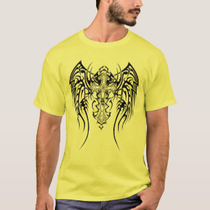 Angel Wings Cross Pattern T-Shirt