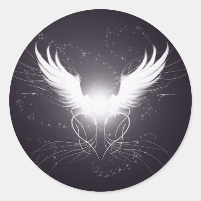 Angel Wings! - Designer-Aufkleber Runder Aufkleber (Vorderseite)