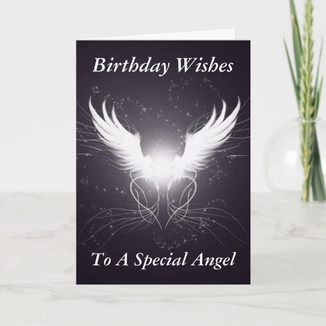 Angel Wings! - Designer Birthday Grußkarte Karte (Vorderseite)