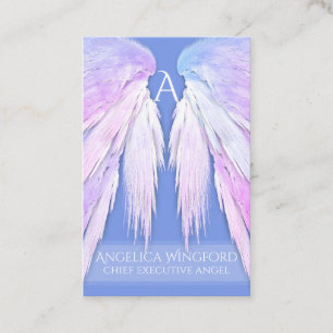 Angel Wings Dreamy Pink Soft Blue Visitenkarte