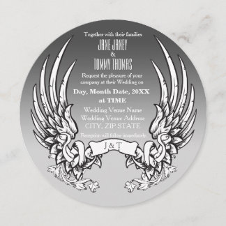 Angel Wings et ruban Faire-part de mariage de bann