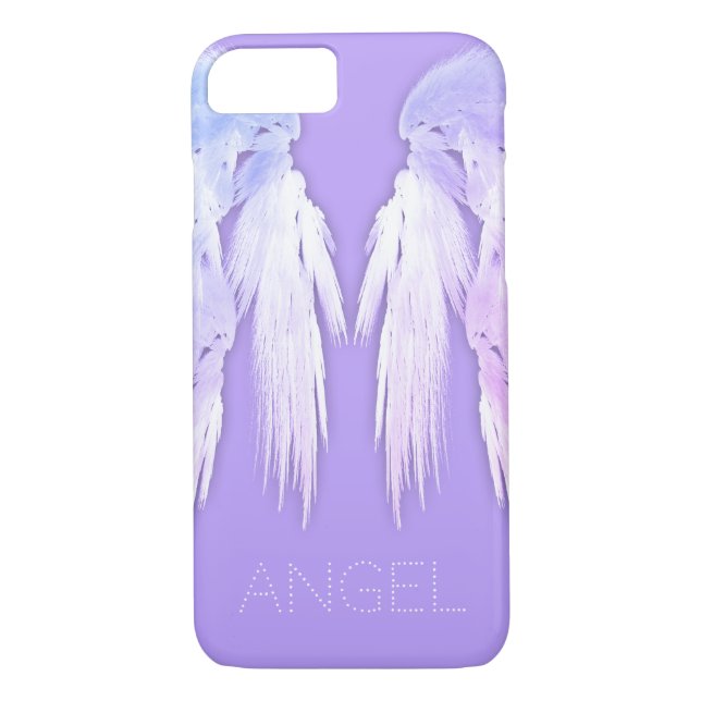 ANGEL WINGS Fairy Lila Individuelle Name Case-Mate iPhone Hülle (Rückseite)