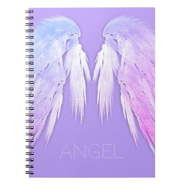 ANGEL WINGS Fairy Lila Individuelle Name Notizblock (Vorderseite)