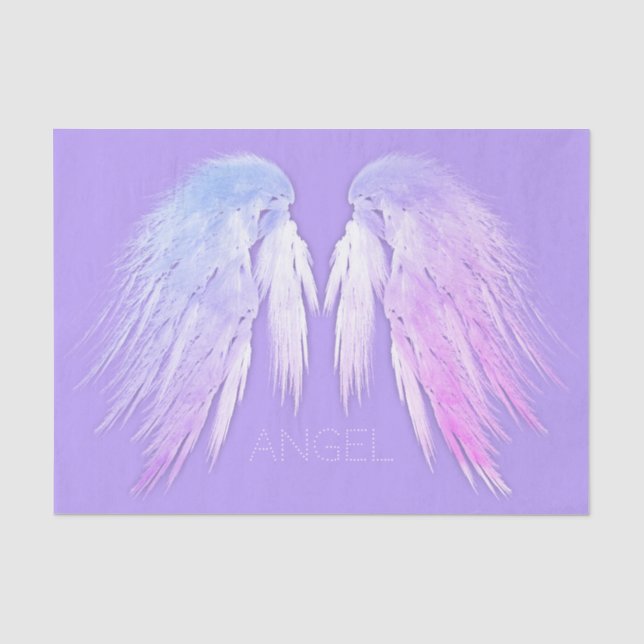 ANGEL WINGS Fairy Lila Individuelle Name Seidenpapier (Vorderseite)