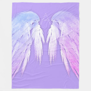 ANGEL WINGS Fairy Lila Monogram Fleecedecke