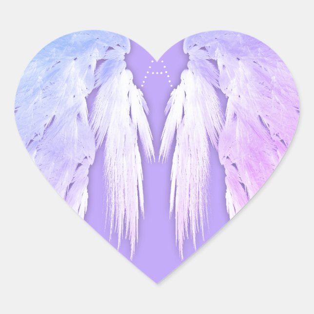 ANGEL WINGS Fairy Lila Monogram Herz-Aufkleber (Vorderseite)