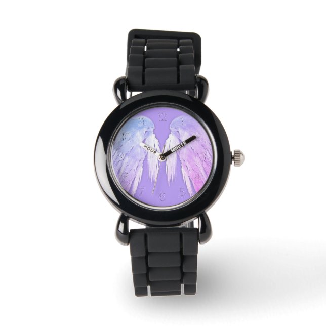 ANGEL WINGS Fairy Lila nummeriert Armbanduhr (Vorderseite)