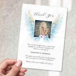 Angel Wings Foto Beileid Beerdigung Gedenkstätte Dankeskarte