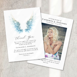 Angel Wings Foto Beileid Beerdigung Gedenkstätte Dankeskarte