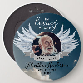 Angel Wings Foto Love Gedächtnisbeerdigung/Gedenkf Button