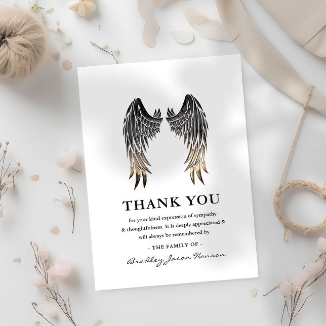 Angel Wings Funerbital Vielen Dank Hinweis Dankeskarte (Von Creator hochgeladen)