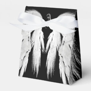 ANGEL WINGS Gray Touched Feathers Custom Monogram Geschenkschachtel