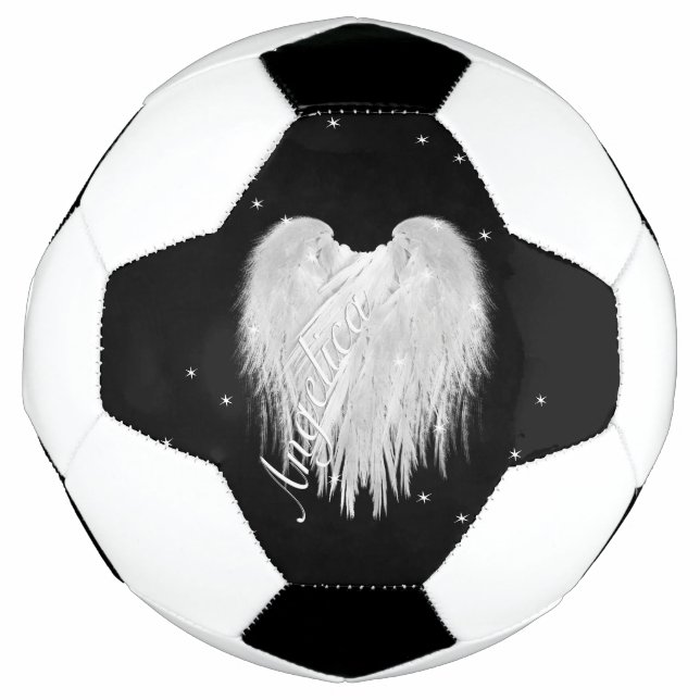 ANGEL WINGS Heart Black Starry Night Fußball (Vorderseite)