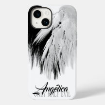 ANGEL WINGS HEART Black+White Nur halb böse Funny