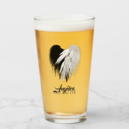 ANGEL WINGS HEART Black+White Nur halb böse Funny Glas