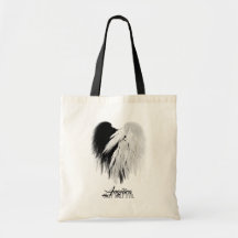 ANGEL WINGS HEART Black+White Nur halb böse Funny
